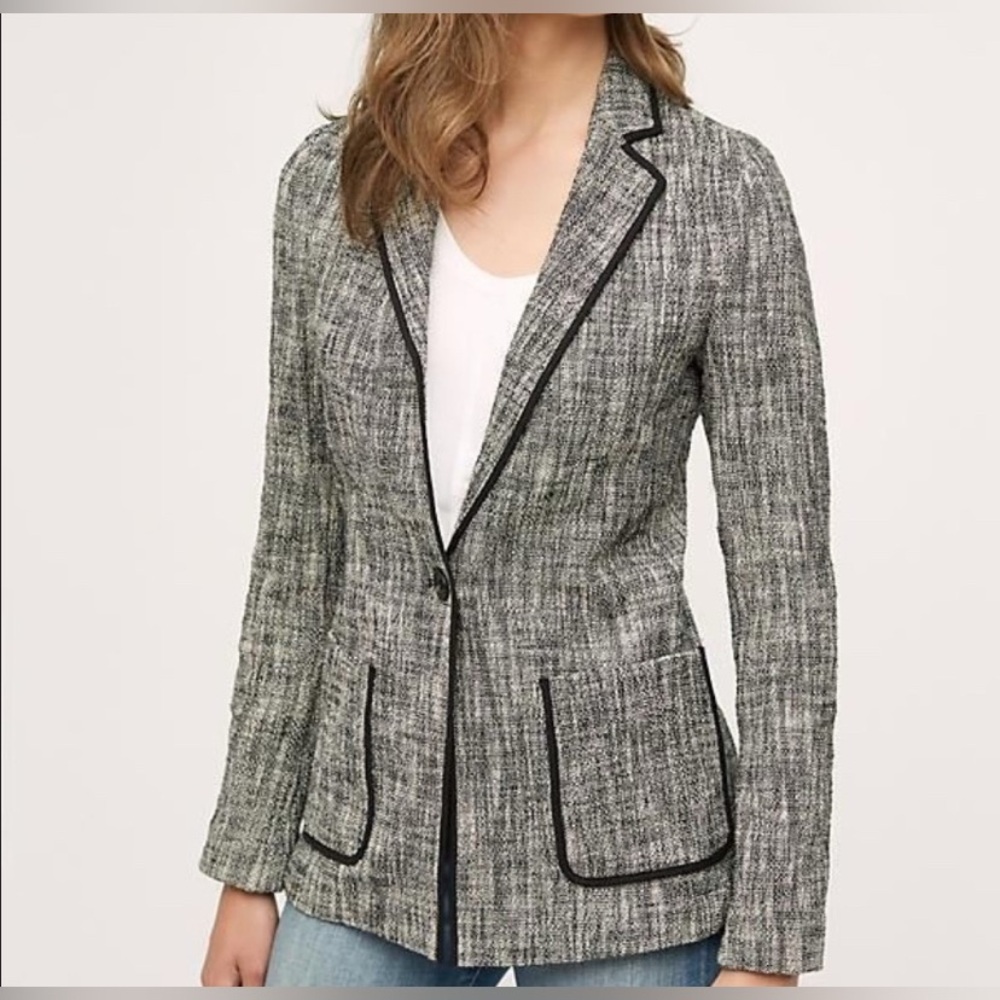 Anthropologie Cartonnier Tweed Blazer Jacket sz 0